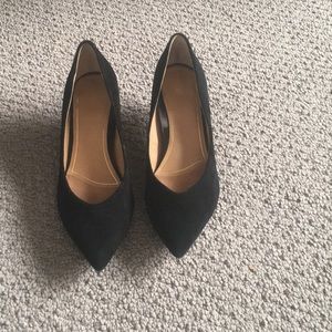 Black Suede Kitten Heals